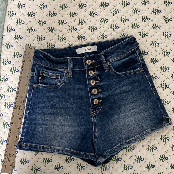 Kancan Full Size Cat's Whiskers Button Fly Denim Shorts